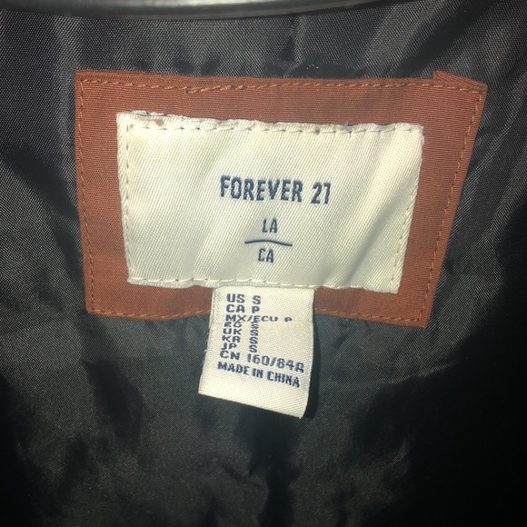 Forever 21 brown winter jacket size small thick winter jacket fur lined … - Picture 7 of 11